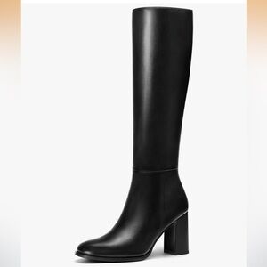 Amazon Black Heeled Knee-High Boots